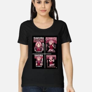 Naruto Shippuden: Sakura Haruno Battle Mode Oversized Classic Cotton T-Shirt Unisex Oversized Classic T-Shirt