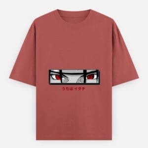 Naruto Shippuden:  Itachi Uchiha Sharingan Eye  Unisex Oversized Classic Cotton T-Shirt