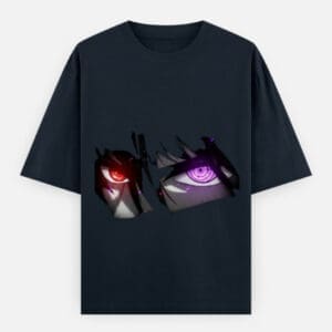 Naruto Shippuden:  Sasuke Uchiha Eyes Unisex Oversized Classic Cotton T-Shirt
