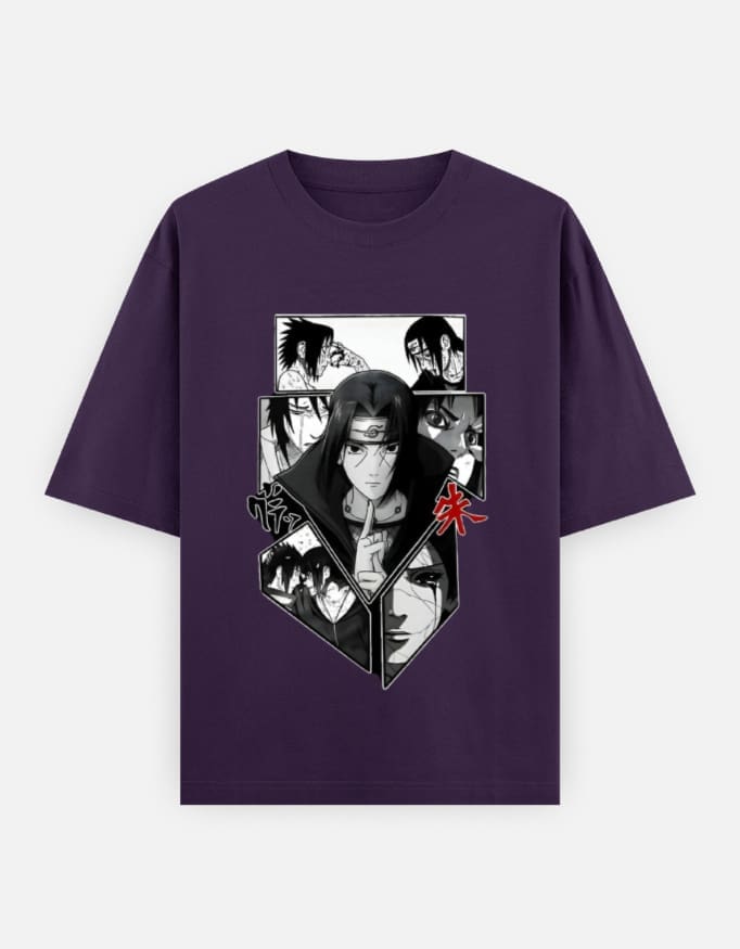 Naruto Shippuden: Itachi Uchiha Hand Signs Unisex Oversized Classic Cotton T-Shirt
