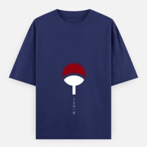 Naruto Shippuden:  Uchiha Clan Crest Unisex Oversized Classic Cotton T-Shirt