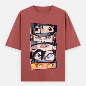Naruto Shippuden: Naruto Shippuden Characters Eyes Unisex  Oversized Classic Cotton T-Shirt